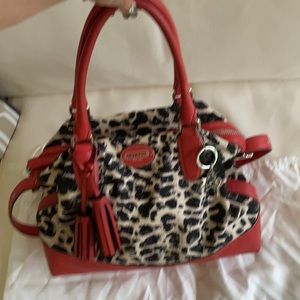Coach Ocelot Leopard Leather Shoulder Bag RARE